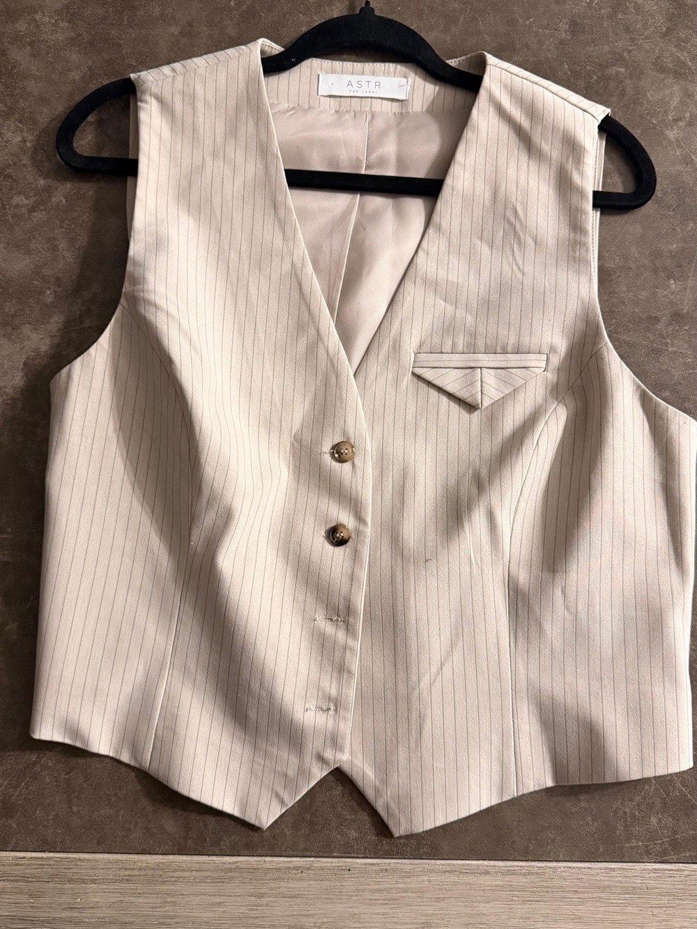 ASTR Cream Pinstripe Men's Vest